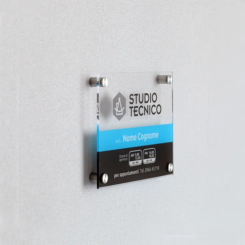 Targa per studio tecnico con orari