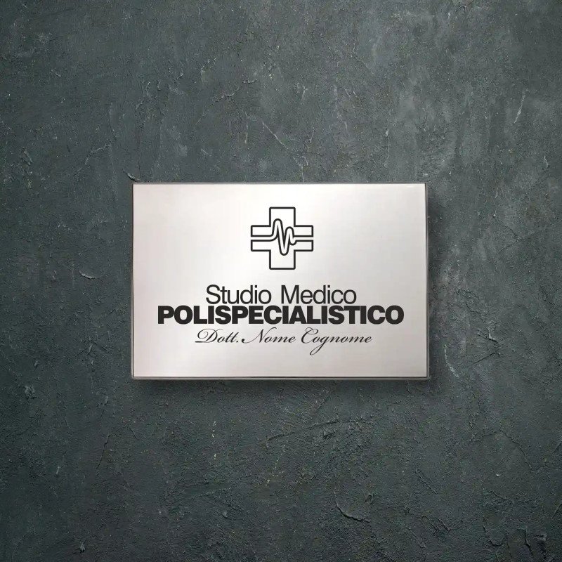 Targa per studio medico polispecialistico in alluminio