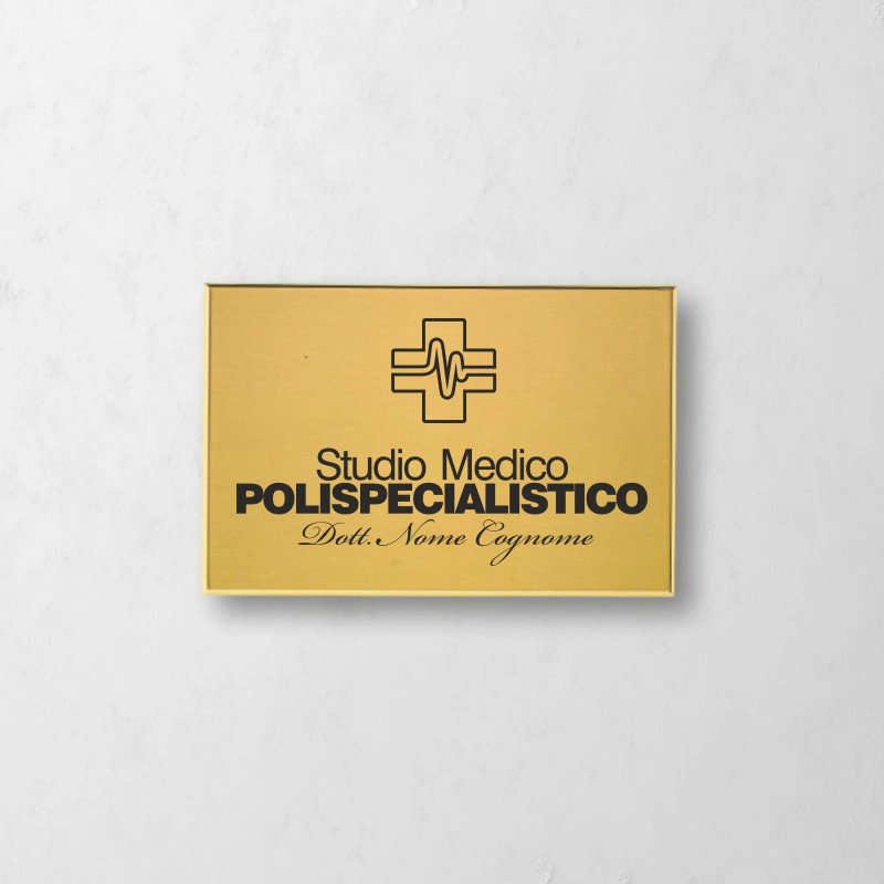 Targa per studio medico polispecialistico in ottone