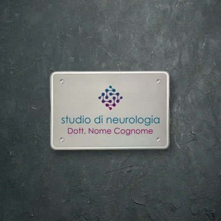 Targa per studio medico neurologia in alluminio