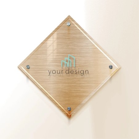 Targa bronzo spazzolato rombo - Plexiglass e Dibond