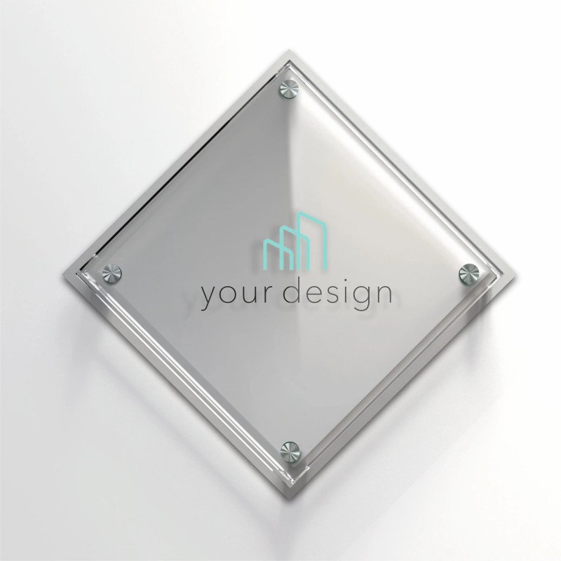 Targa argento rombo - Doppio Plexiglass