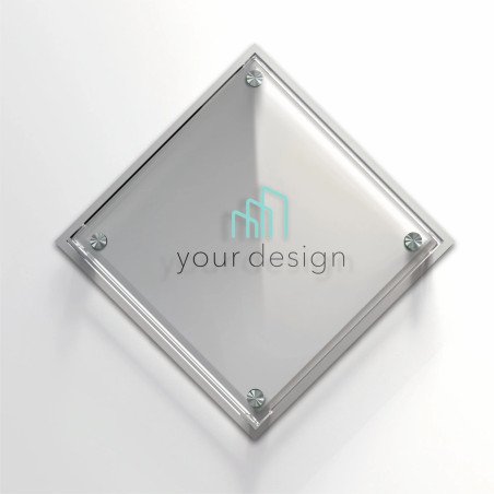 Targa argento rombo - Doppio Plexiglass