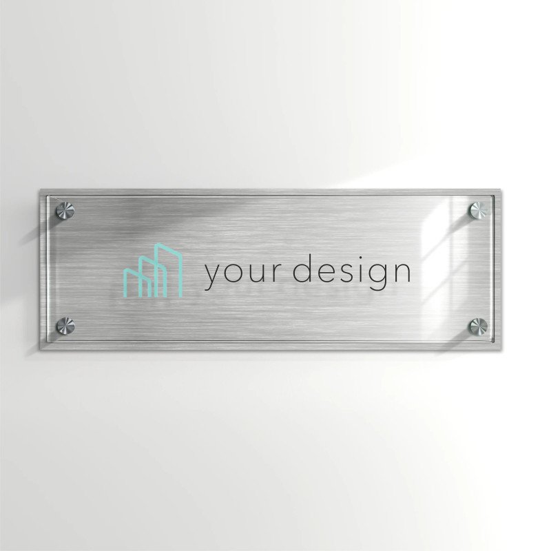 Targa argento spazzolato 3:1 - Plexiglass e Dibond