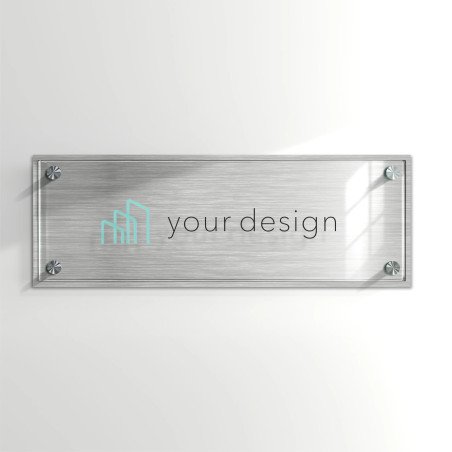 Targa argento spazzolato 3:1 - Plexiglass e Dibond