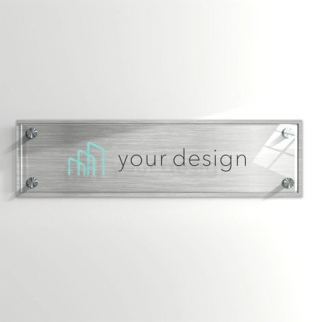 Targa argento spazzolato 4:1 - Plexiglass e Dibond