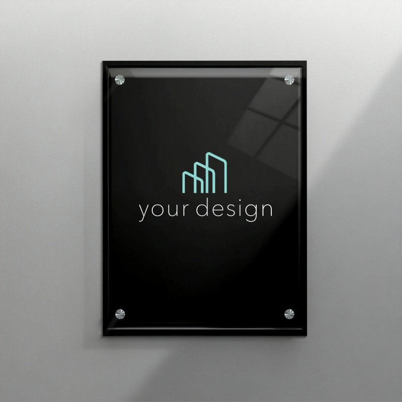 Targa nera verticale - Plexiglass e Dibond