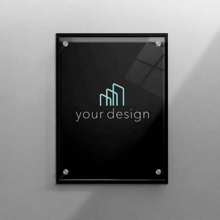 Targa nera verticale - Plexiglass e Dibond