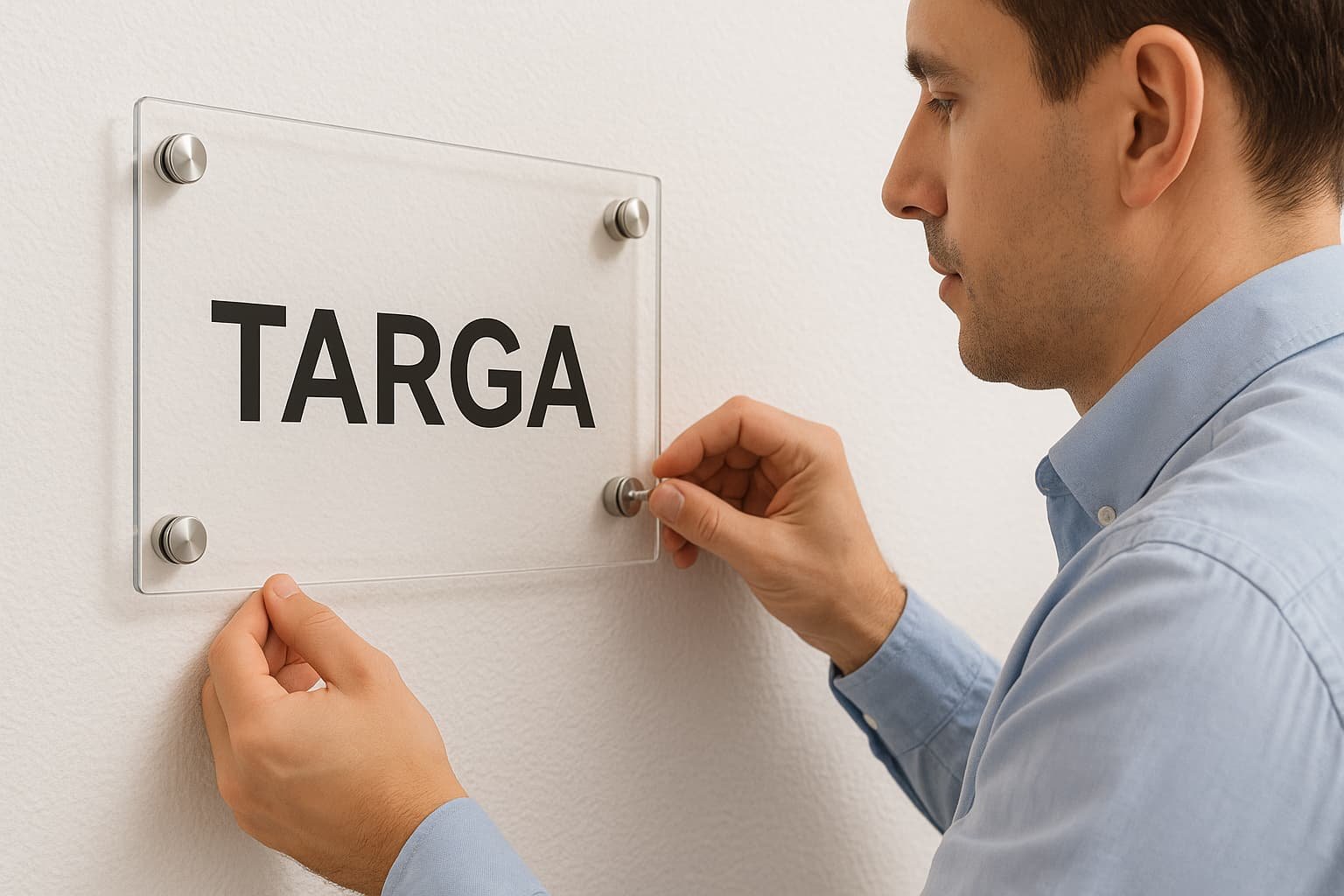 Come installare una targa in plexiglass?