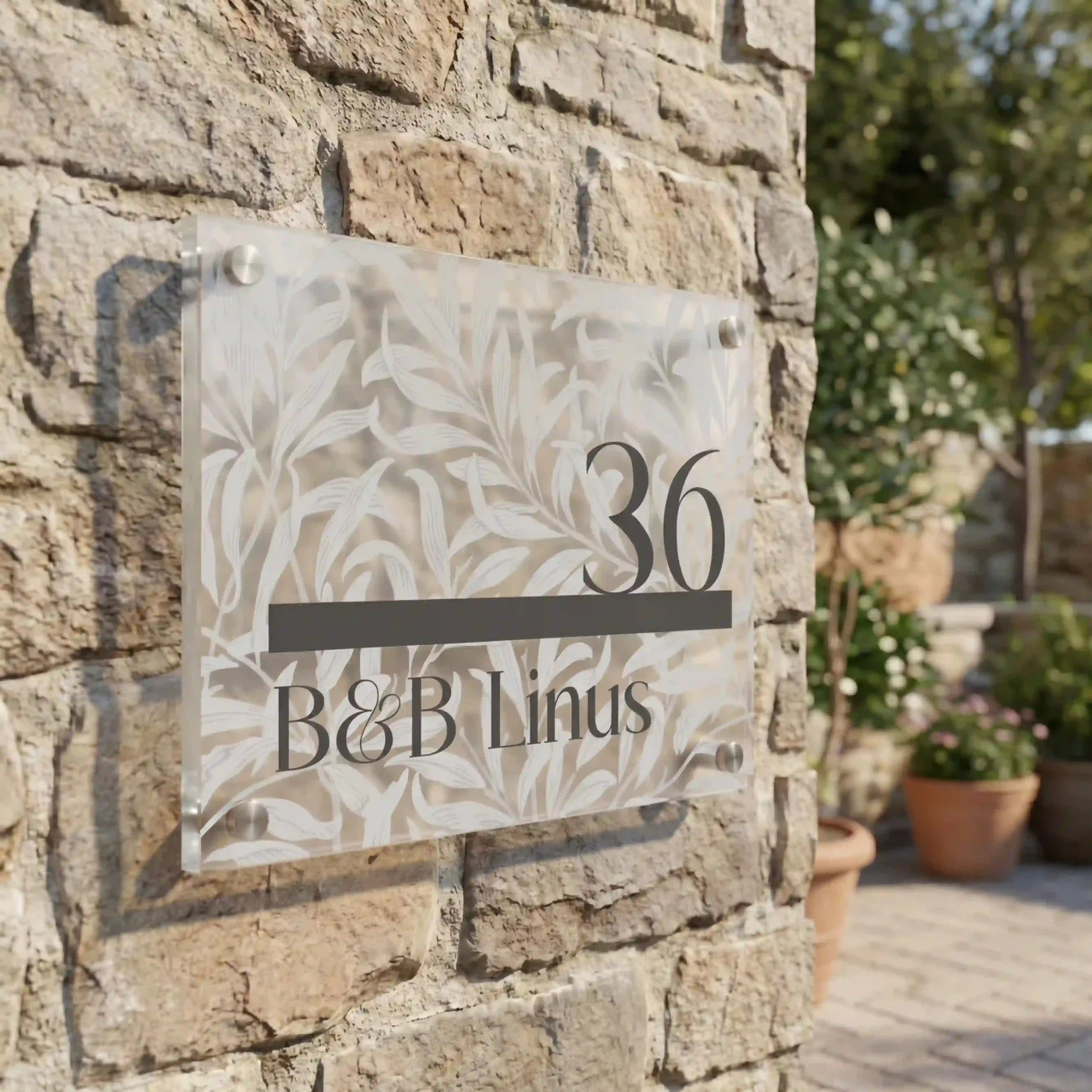 Targa in plexiglass per b&b e casa vacanze linus